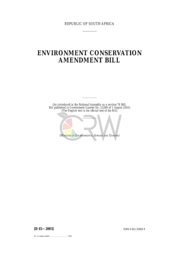 Environment Conservation Amendment Bill B45 - 2003