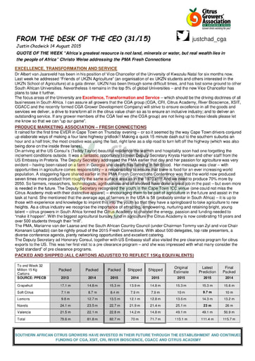 CGA - CEO Newsletter 31/2015 (14/08/15)