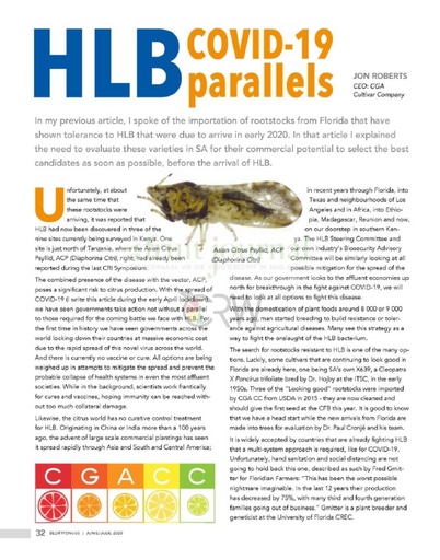 HLB COVID 19 parallels