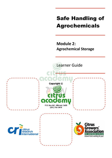 Module 2 - Agrochemical Storage