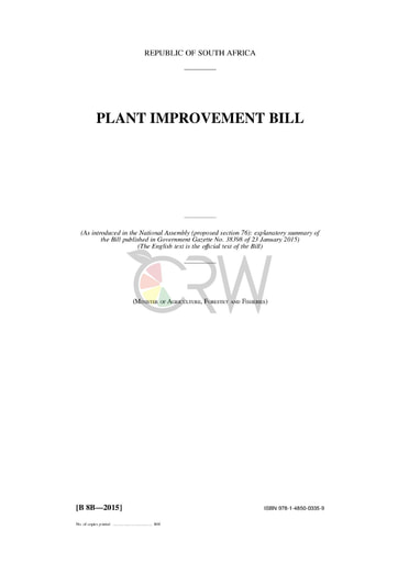 Plant Improvement Bill B8B - 2015
