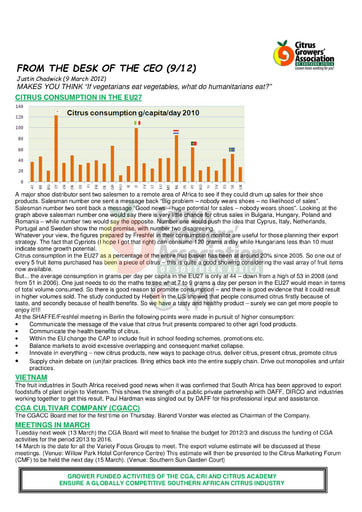 CGA - CEO Newsletter 09/2012 (09/03/12)
