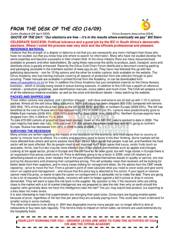 CGA - CEO Newsletter 16/2009 (24/04/09)