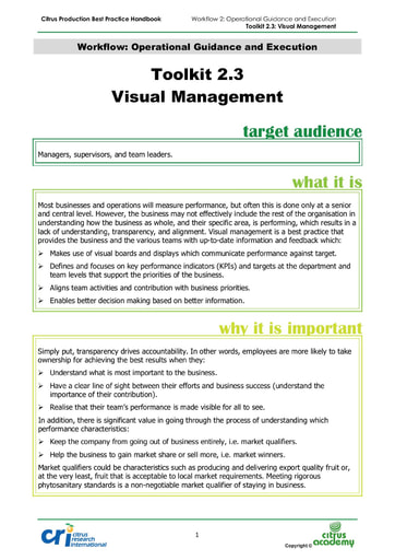 Toolkit 2.3 - Visual Management