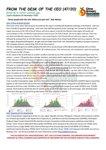 CGA - CEO Newsletter 47/2020 (20/11/20)