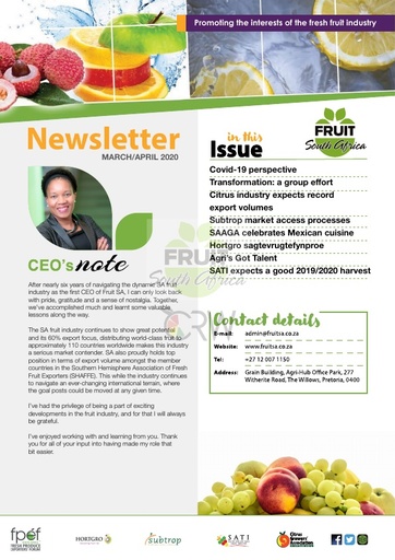 Fruit SA Newsletter (March / April 2020)