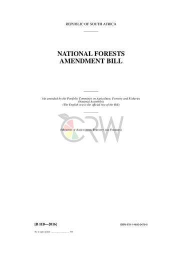 National Forests Amendment Bill B11B - 2016