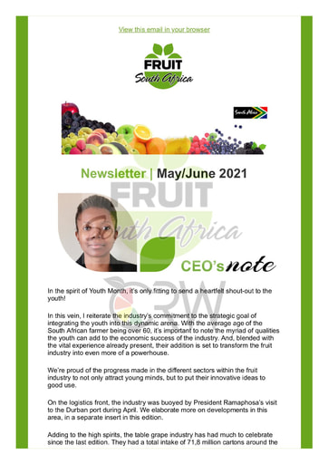 Fruit SA Newsletter (May / June 2021)