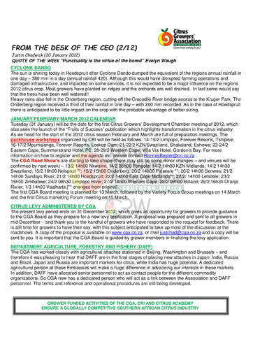 CGA - CEO Newsletter 02/2012 (20/01/12)