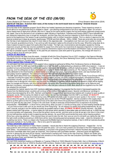 CGA - CEO Newsletter 08/2009 (27/02/09)