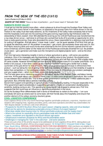 CGA - CEO Newsletter 13/2013 (29/03/13)