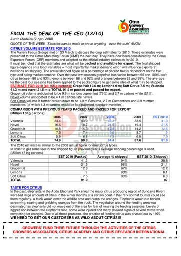 CGA - CEO Newsletter 13/2010 (02/04/10)