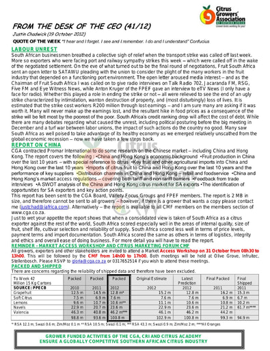 CGA - CEO Newsletter 41/2012 (19/10/12)