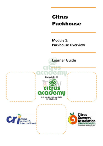 Module 1 - Packhouse Overview