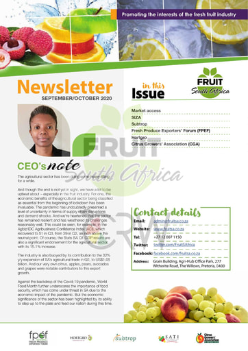 Fruit SA Newsletter (September / October 2020)