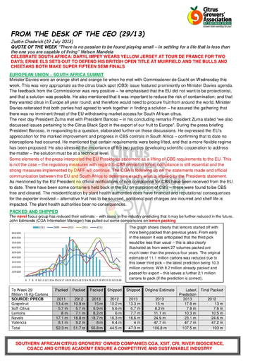 CGA - CEO Newsletter 29/2013 (19/07/13)