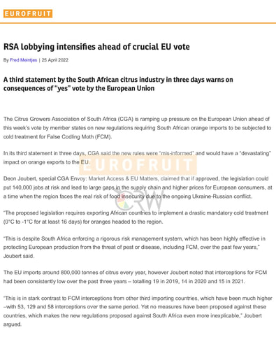 RSA lobbying intensifies ahead of crucial EU vote