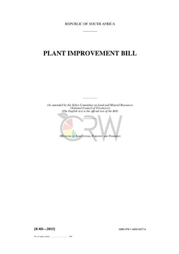 Plant Improvement Bill B8D - 2015
