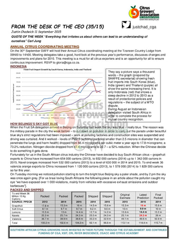 CGA - CEO Newsletter 35/2015 (11/09/15)