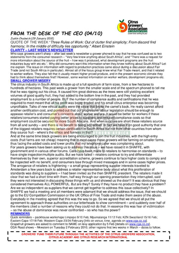 CGA - CEO Newsletter 04/2010 (29/01/10)