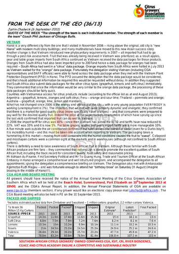 CGA - CEO Newsletter 36/2013 (07/09/13)