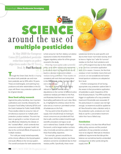 Science around the use of multiple pesticides
