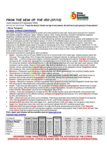 CGA - CEO Newsletter 37/2010 (24/09/10)