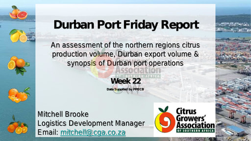 CGA Durban Port Friday Report 22/2019