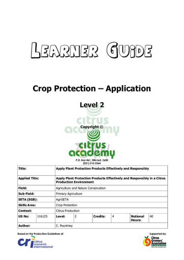 Crop Protection (Application) NQ 2 Learner Guide