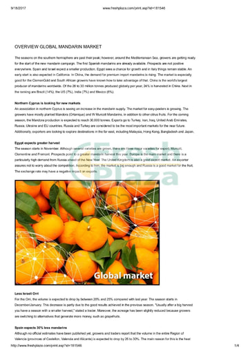 Overview: Global Mandarin Market