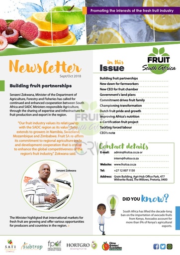 Fruit SA Newsletter (September / October 2018)