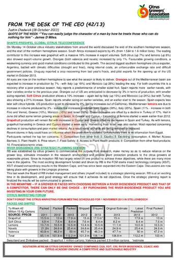CGA - CEO Newsletter 42/2013 (18/10/13)