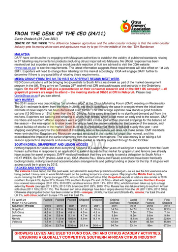 CGA - CEO Newsletter 24/2011 (24/06/11)