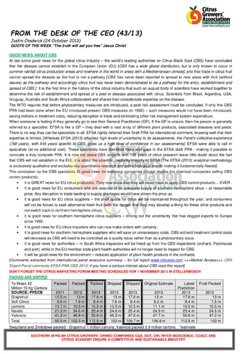 CGA - CEO Newsletter 43/2013 (24/10/13)