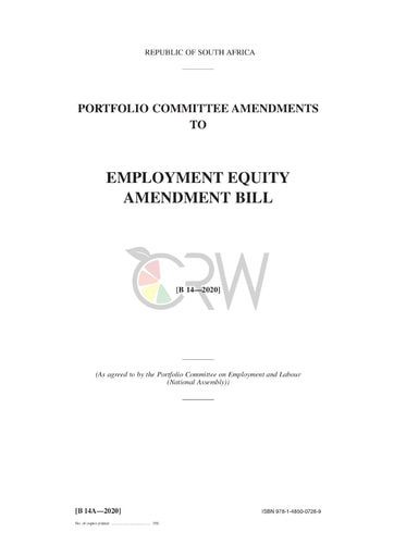 Employment Equity Amendment Bill B14A - 2020