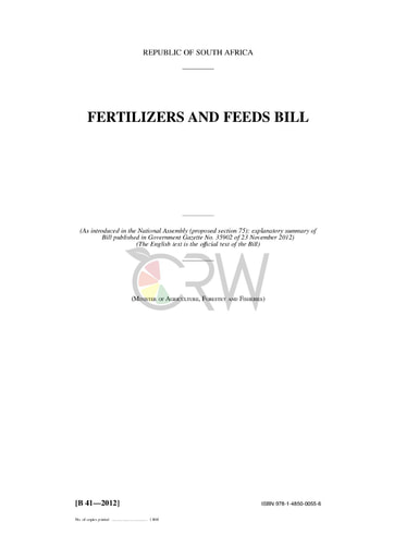 Fertilizers and Feed Bill B41 - 2012
