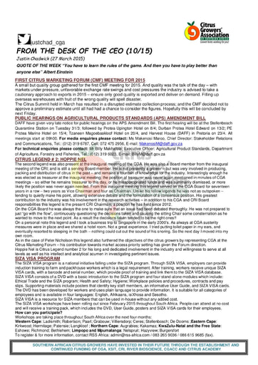 CGA - CEO Newsletter 10/2015 (27/03/15)