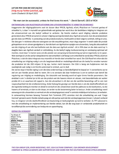 CGA - CEO Nuusbrief 16/2021 (30/04/21)