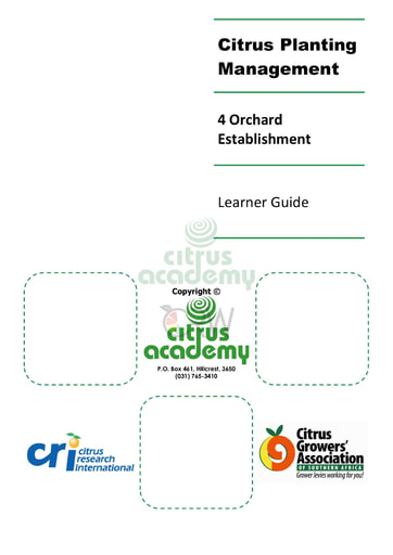 Module 4 - Orchard Establishment