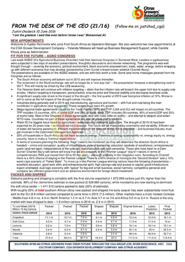 CGA - CEO Newsletter 21/2016 (10/06/16)