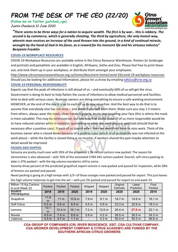 CGA - CEO Newsletter 22/2020 (12/06/20)