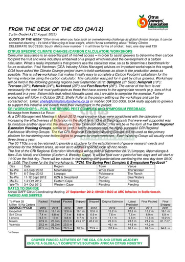 CGA - CEO Newsletter 34/2012 (31/08/12)