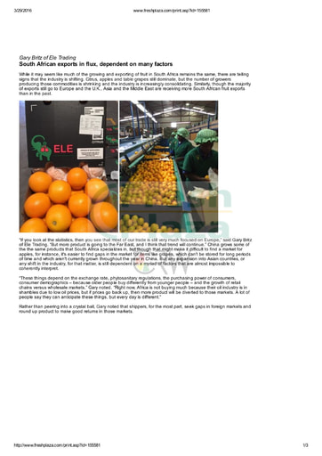 South African exports in flux dependent on many factors