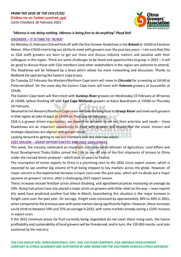 CGA - CEO Newsletter 07/2022 (18/02/22)