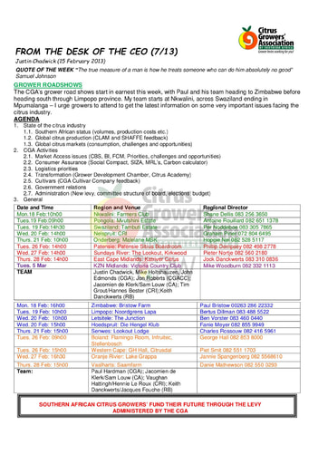CGA - CEO Newsletter 07/2013 (15/02/13)