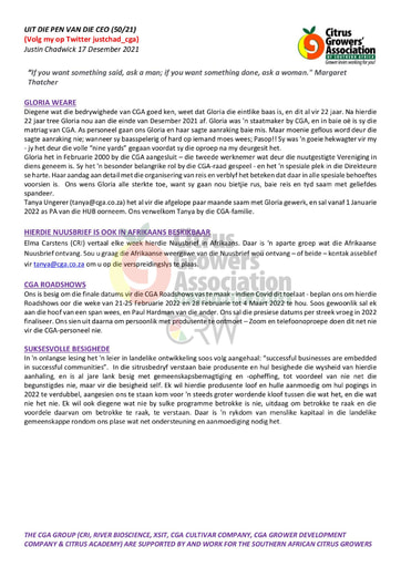 CGA - CEO Nuusbrief 50/2021 (17/12/21)
