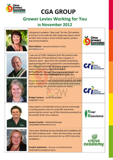 CGA Grower Levies Working for You 11/2012