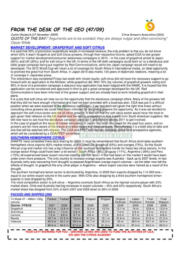 CGA - CEO Newsletter 47/2009 (27/11/09)