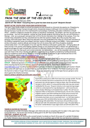 CGA - CEO Newsletter 05/2015 (20/02/15)
