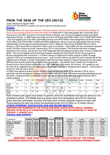 CGA - CEO Newsletter 30/2010 (06/08/10)